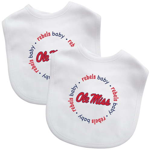 BabyFanatic Officially Licensed Unisex Baby Bibs 2 Pack - NCAA Ole Miss Rebels