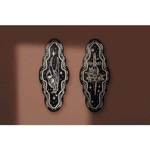 Woodcuts. Dagger/Deer