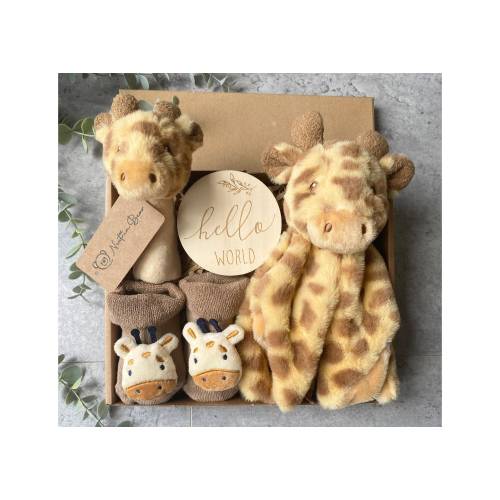 New Baby Gift Set, New Baby boy gift, New Baby Girl Gift, Newborn gift box, Safari Animal Gift, Baby Shower Gift, Baby Gift, Giraffe Baby