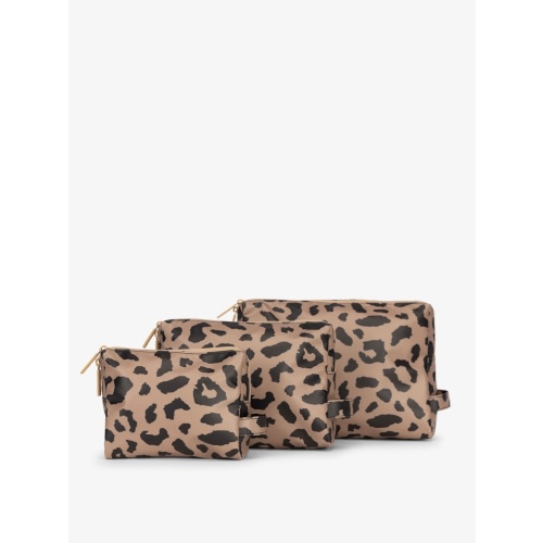 Water Resistant Zip Pouch Set (3 Pieces) - CHEETAH