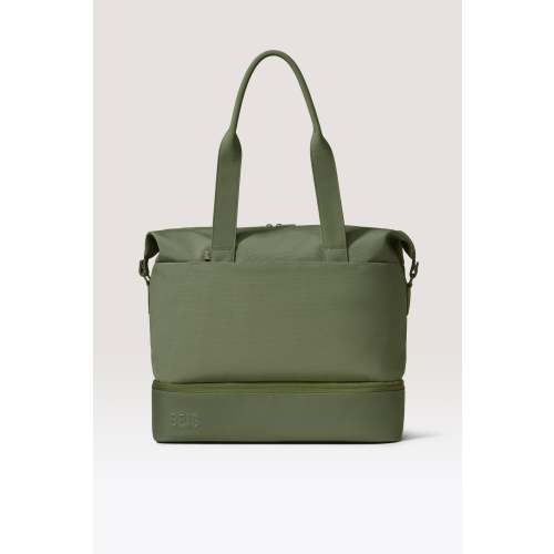 BÉIS 'The NEW Weekender' in Olive - Olive Green Duffle Bag & Weekend Bag