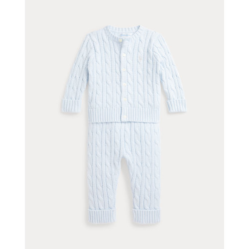 Cable-Knit Cotton Cardigan & Pant