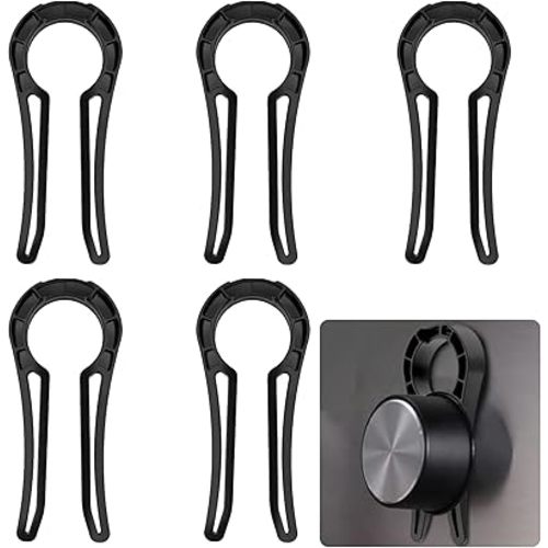 Stove Knob Covers, Door Knob Safety Cover for Kids, 5 Pcs Gas Stove Knob Locks, Oven Knob Covers for Child Pet Safety (black)