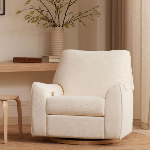 Babyletto Sunday Shearling Swivel Glider Power Recliner