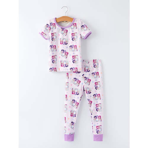 Purple Plaid Print Short Sleeve Girl Pajama Set – Rylee Faith Designs