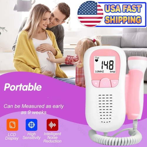 US Shipping Newest Smart Noise-Reducing Childbirth Heart Rate High sensitive Big LCD Accurate Display