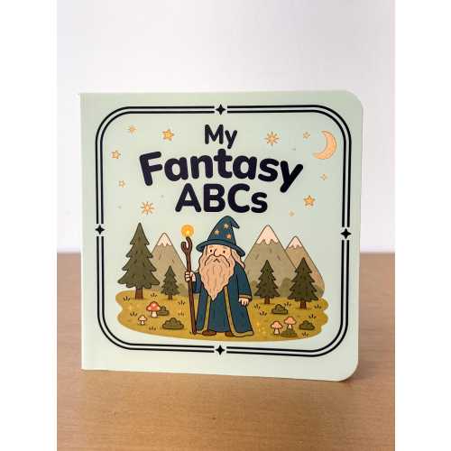 Fantasy ABC Board Book, Wizard Dragon Alphabet Baby Gift, Nerdy Baby Shower Gift, Geeky Baby Book