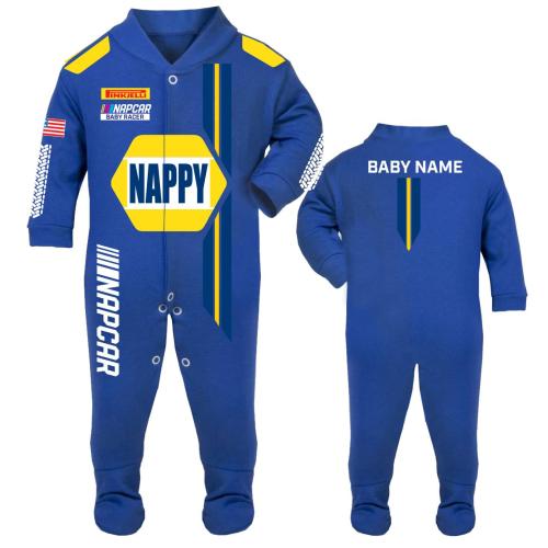NASCAR Inspired Baby Sleep Suit - NAPPI Parody Design - Championship Sleep Gift