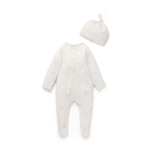 Zip Growsuit & Hat Set, 0-3M