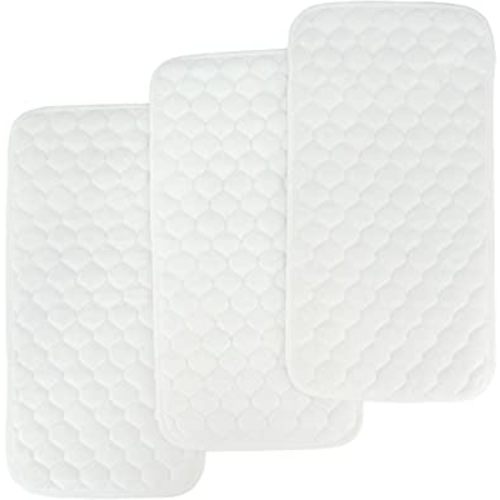 BlueSnail Quilted Thicker Waterproof Changing Pad Liners,3 Count(Snow White)