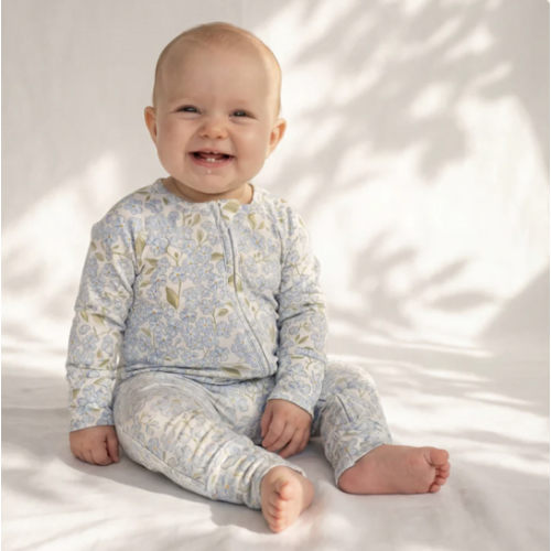 Bamboo Convertible Footie Pajamas & Play · Hydrangea | Baby Bamboo Pajamas – Petit Playa