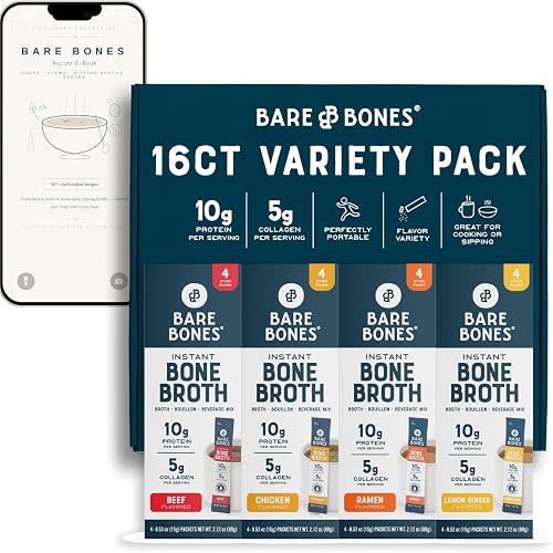 Bare Bones Bone Broth Powder Packets Variety Pack
