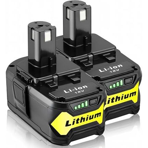 2 Packs High Capacity Replacement for Ryobi 18v Battery P108 P104 P105 P102 P103 P122 P109 Li-ION Compatible with Ryobi 18V ONE+ System Cordless Power Tools and Charger