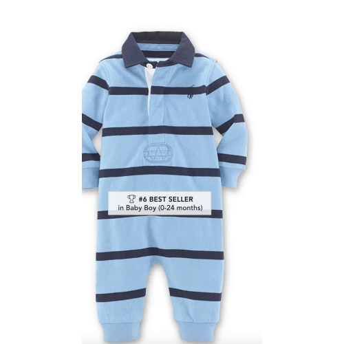 Boys' Rugby Stripe Coverall - Baby