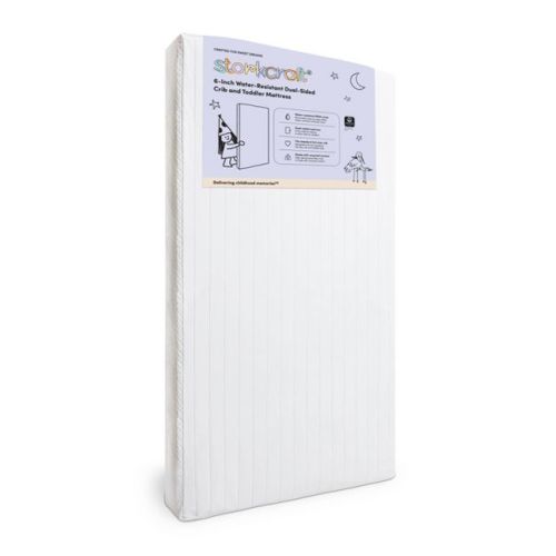 Storkcraft 6" Water-Resistant Grow-with-Me Dual-Sided Baby Crib and Toddler Bed Mattress