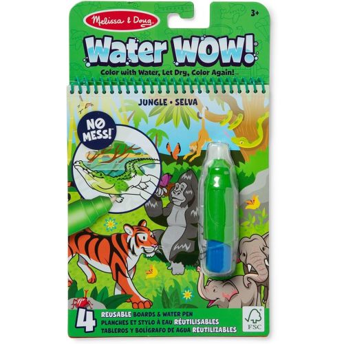 Melissa & Doug On The Go Water Wow! Reusable Water-Reveal Coloring Activity Pad – Jungle