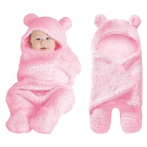 XMWEALTHY Cute Baby Items Newborn Plush Nursery Swaddle Blankets Soft Infant Girls Clothes Pink