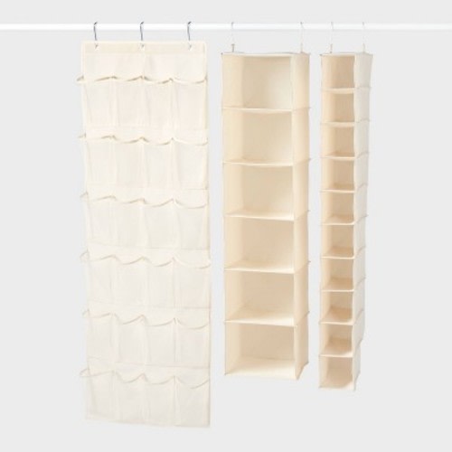 Hanging Closet Organizer Bundle Ivory Recycled Polyester – Brightroom™