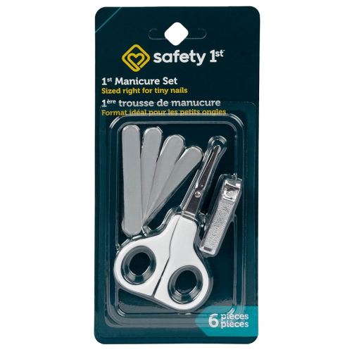 Safety 1st Manicure Set – Baby Scissors with Rounded Safety Tip, Nail Clippers for Tiny Nails, 4 Emery Boards, Diaper Bag Friendly, Safe for All Ages