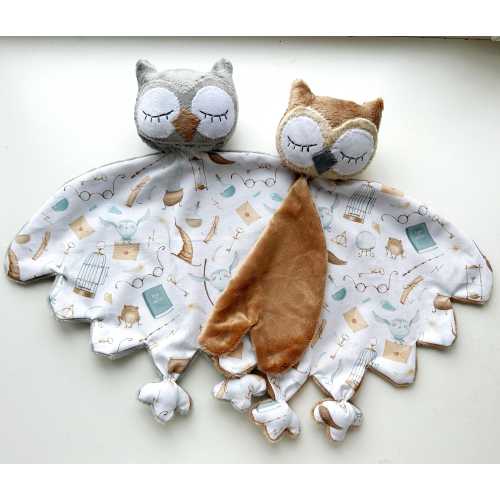Little wizard HP baby lovey blanket, magic school owl baby shower gift