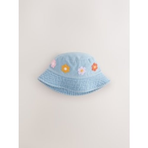 Buy Denim Crochet Flower Bucket Hat (3mths-10yrs) from Next USA