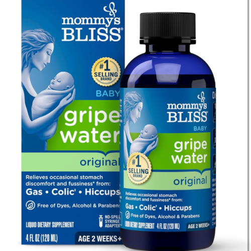 Mommy's Bliss Gripe Water Original, Infant Gas & Colic Relief, Gentle & Safe, 2 Weeks+, 4 Fl Oz (Pack of 1)