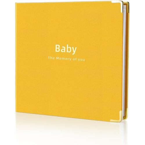 Baby book Baby Memory Book for baby boys and girls First 5 years baby book keepsake baby books (Yellow)