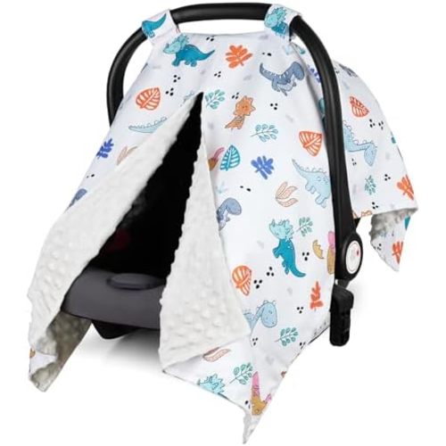 Rquite Car Seat Cover Baby Boy, Peekaboo Opening Infant Carseat Canopy
