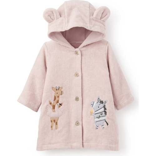 Seaside Safari Applique Terry Beach Cover-Up, Pink & Multicolors - Elegant Baby | Maisonette