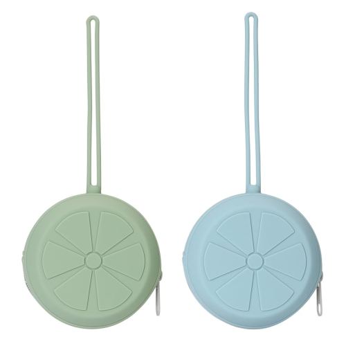 Silicone Pacifier Holder Case, Silicone Pacifiers Storage Case for Newborn, BPA-Free Portable Travel Pacifier Pouch for Boys & Girls(Sage, Ether)
