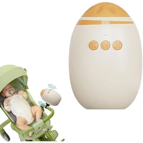 Bascule pour bébé rechargeable par USB - Mains libres portable - Aide au sommeil - Bascule doucement la poussette ou la poussette, machine à bruit blanc pour bébé avec 11 sons, vitesse réglable