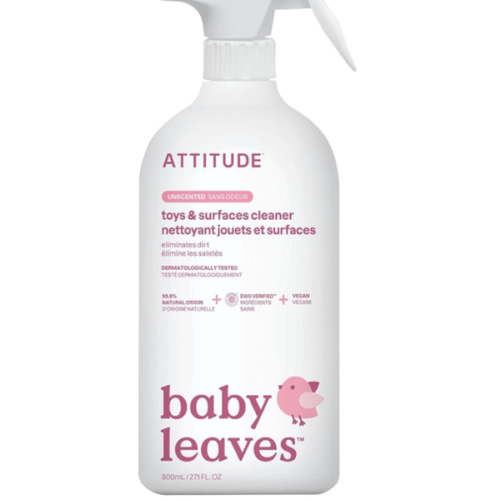 ATTITUDE Toy and Surface Cleaner, EWG Verified Multi-Surface Products, Vegan, Naturally Derived Multipurpose Cleaning Spray, Unscented, 27.1 Fl Oz
