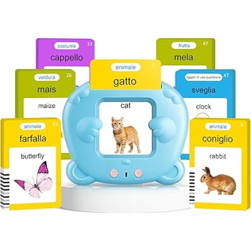Italian English Bilingual Talking Flash Cards for Toddlers, 224 Words