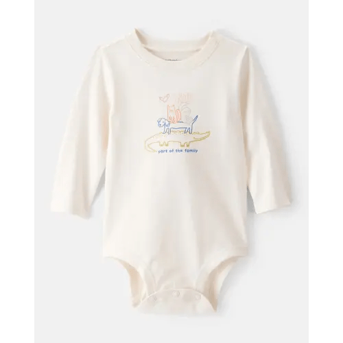 Baby Family Cotton Long-Sleeve Graphic Bodysuit - Ivory | Carter's