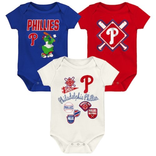 Philadelphia Phillies Outerstuff Newborn Home Plate 3-Piece Creeper Set