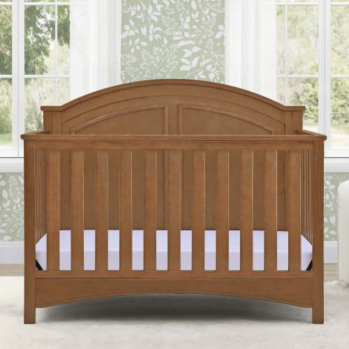 Delta Children Perry 6-in-1 Convertible Crib, Greenguard Gold Certified, Converts to Toddler Bed, Daybed, Sofa Bed & Full-Size Bed with/without Headboard, Fits Standard Crib Mattress, Chestnut