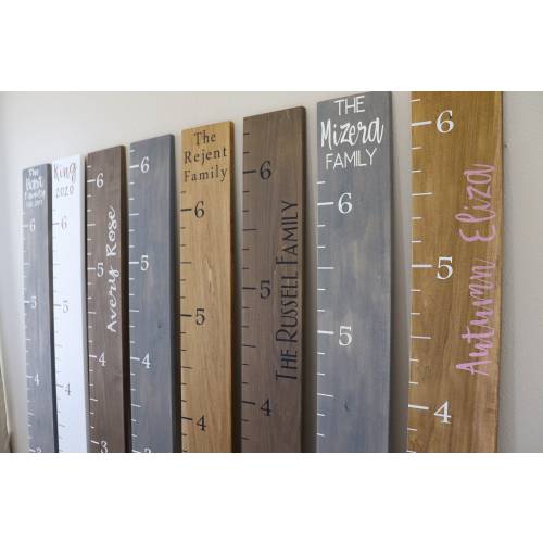 Personalized and Painted/Stain Kids Wooden Growth Chart Ruler