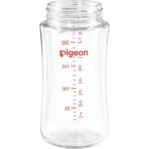 Pigeon Wide Neck Glass Baby Bottle Replacement Body – 8.1 oz/240 ml, BPA-Free, Heat-Resistant, Easy to Clean, Perfect for 3+ Months Baby, 1 Pack