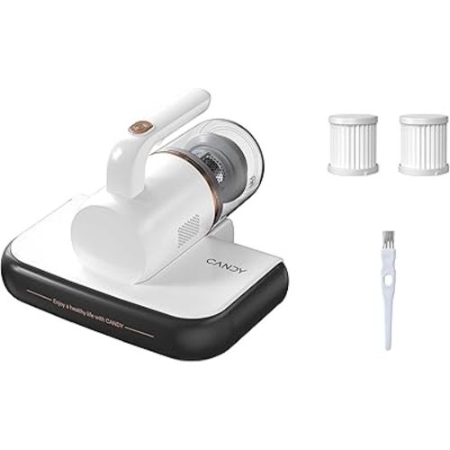 Candy Mattress Vacuum Cleaner UV Sanitizing with HEPA Filter,350W Anti-Allergen for Bed,Carpet,Couch,Dust & Pet Hair, 0.4L Dust Cup with Washable Fliter, Auto UV Shutoff & Overheat Protection