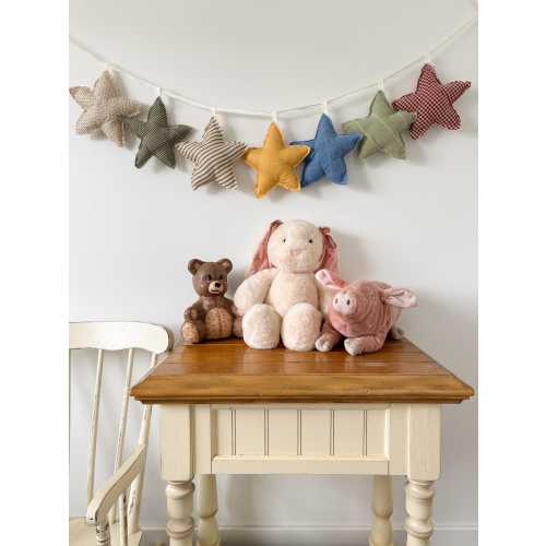 Handmade Cottagecore Star Garland | Vintage Fabric Nursery Decor | Baby Room Banner