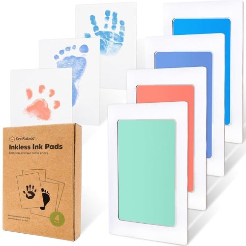 4-Pack Inkless Baby Hand and Footprint Kit - Mess Free Ink Pad for Newborn Keepsake, Dog Nose & Paw Print Kit, Clean Touch Ink Pad for Halloween Footprints Craft, Ideal New Mom Gifts (Popsicle)