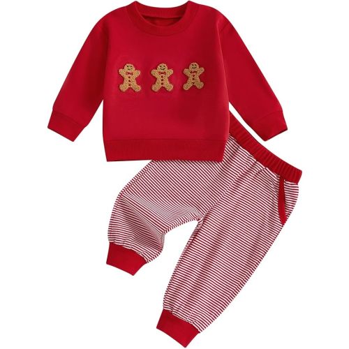 CIYCUIT Toddler Baby Boy Outfits Striped Sweatshirt Pants Clothes Set