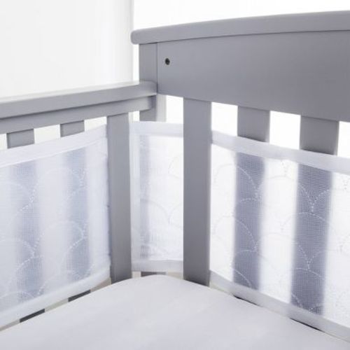 BreathableBaby Breathable Mesh Crib Liner - Deluxe Sheer Quilted Collection - Scallops