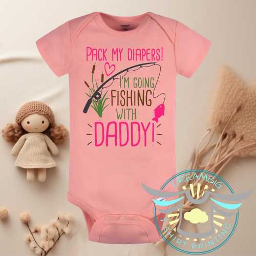 Daddy's Fishing Buddy Baby Onesie® Pack My Diapers I'm Going Fishing With Daddy, Daddy's Girl Baby Onesie® Gone Fishin', Dad Gifts