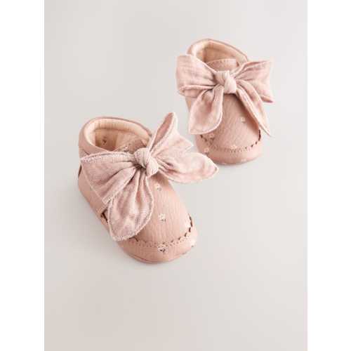 Pink Rust Baby Floral Print Boots (0-18mths)