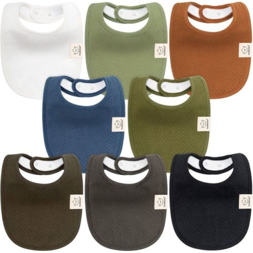 Keababies 8pk Organic Quin Baby Bibs For Drooling And Teething, Cotton Drool Bibs, Newborn Baby Boys, Baby Girls Bibs (moor)