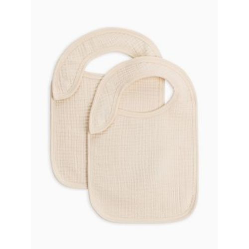 Colored Organics 2-Pack Muslin Bibs Natural one size