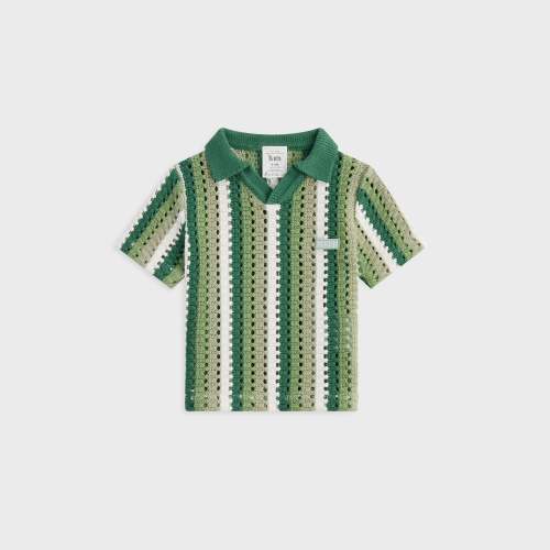 Kith Baby Open Knit Pullover Polo - Sage