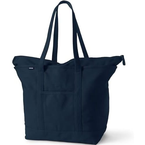 Lands' End Zip Top Canvas Tote Bag