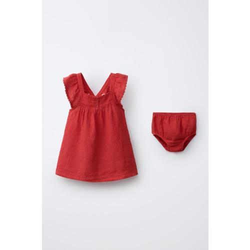 100% LINEN DRESS - Red | ZARA United States